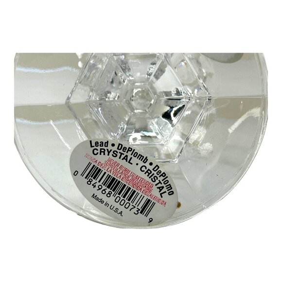 Lead Crystal Candle Holders Set Of 2 Made In USA Elegant Design NOS NWT - Picture 4 of 8